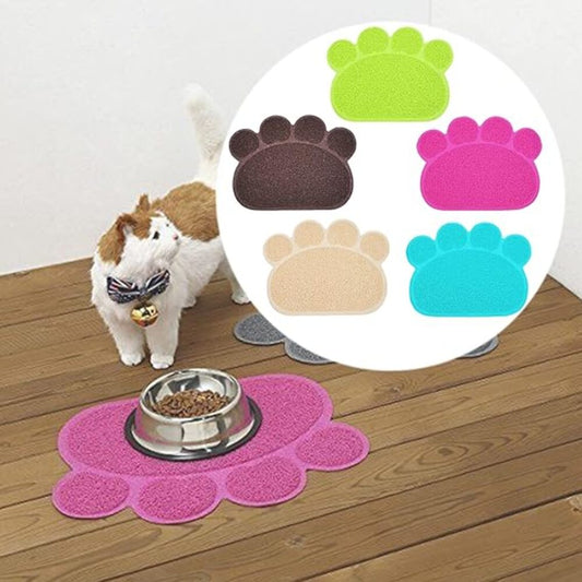 Paw design cat litter mat