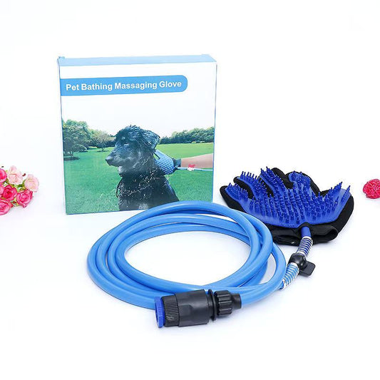 Bath glove with hose