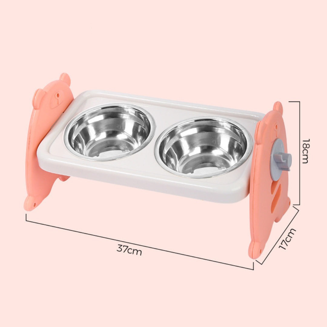Adjustable dog bowl