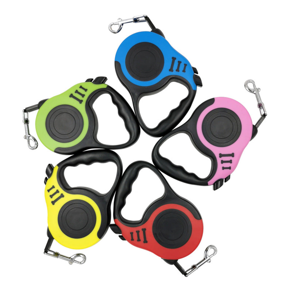 Colorful 5-meter automatic retractable dog leashes with anti-slip grip and strong clip