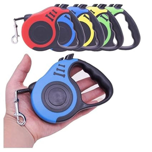Colorful 5-meter automatic retractable dog leashes with anti-slip grip and strong clip