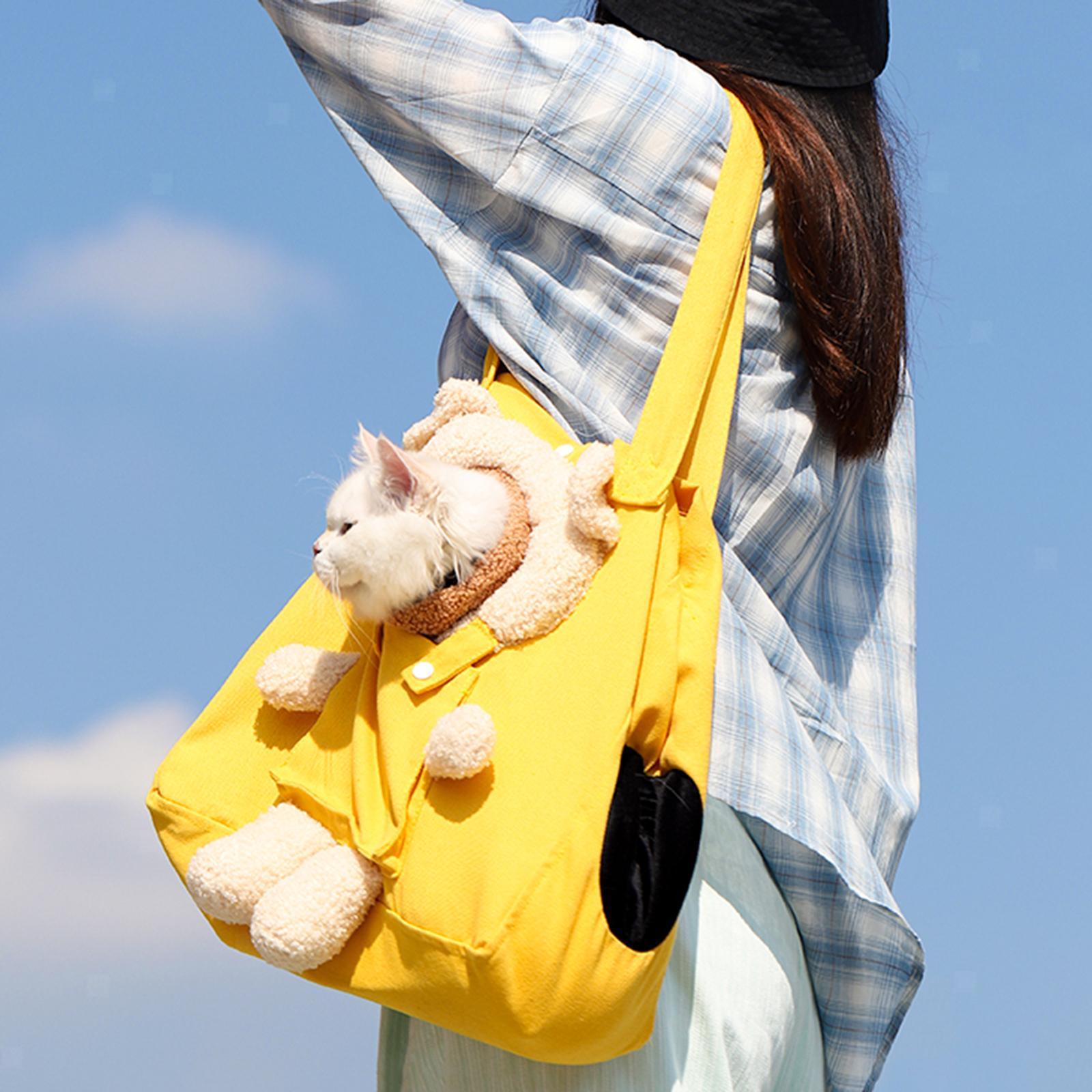 shoulder-tote-pet-carrier-bag-canvas-mesh-yellow-side-view