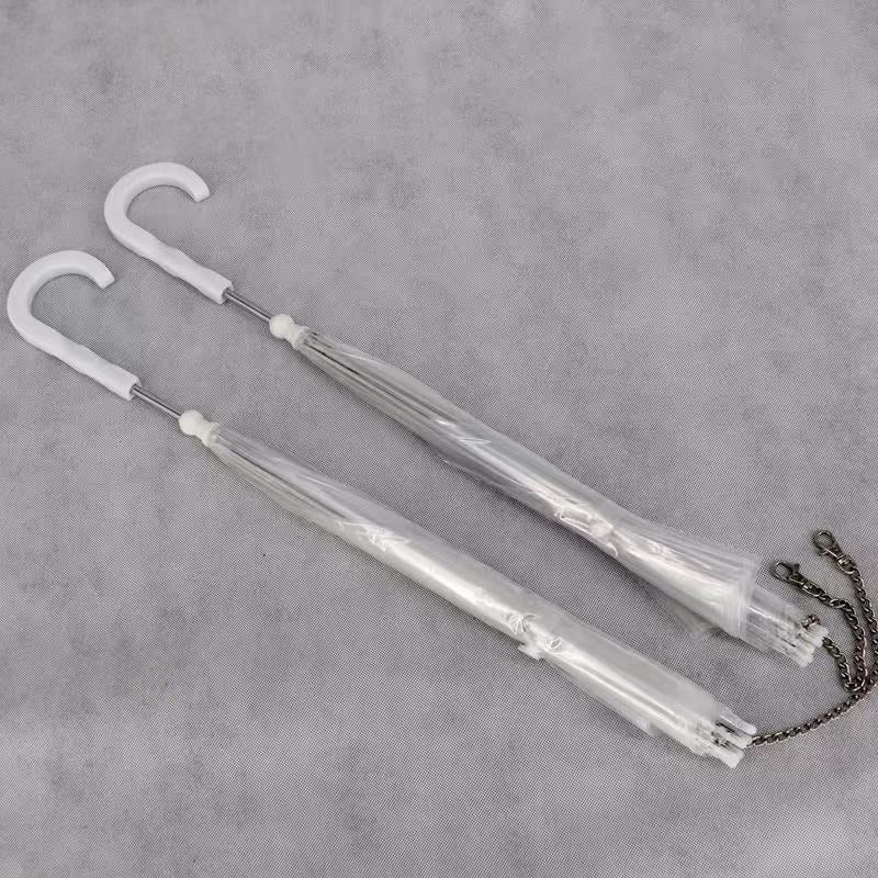 Transparent dog umbrella with built-in leash – stylish rain protection for small pets