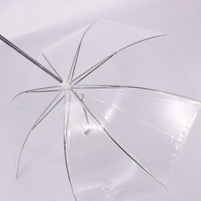 Transparent dog umbrella with built-in leash – stylish rain protection for small pets